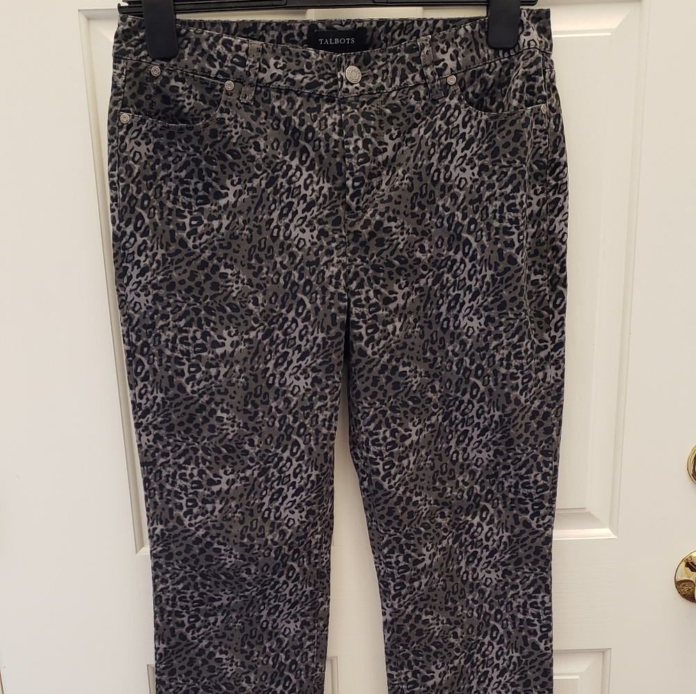 Brushed cotton animal print jeans
